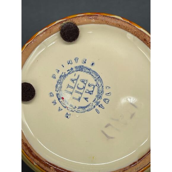 Vintage Italica ARS Pottery Utensil Vase Hand Painted Olives Made in Italy - Picture 5 of 7
